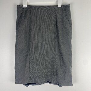 Worthington Women's Black White Pencil Skirt Size 12 Ruched Back Career Office